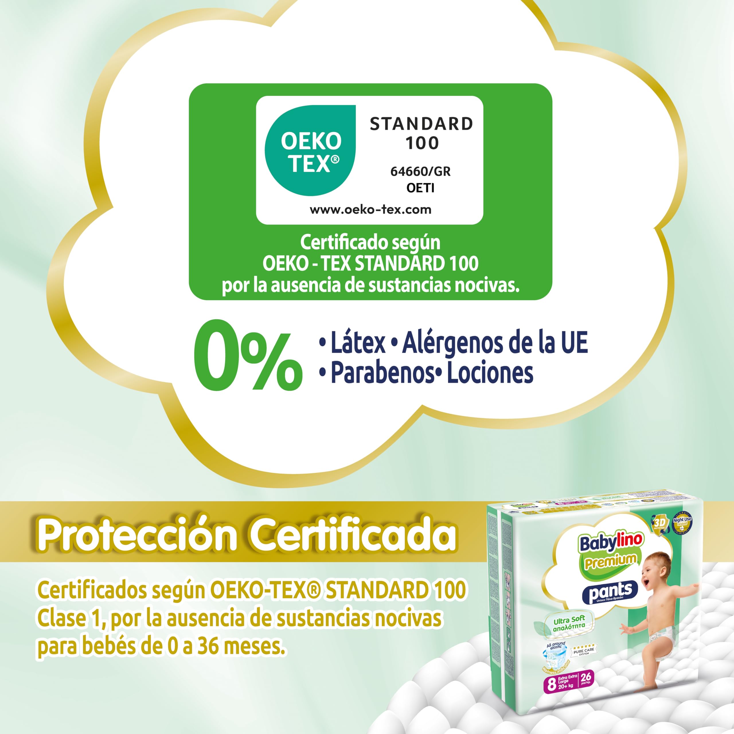 Babylino Premium Pants, Pañal Braguita Talla 8 con filtro Ultra Soft, XXL (20 + kg), 104 unidades