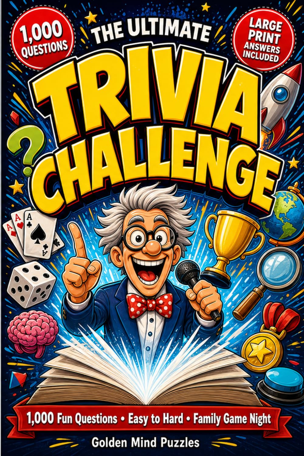 The Ultimate Trivia Challenge: 1,000 Fun Multiple-Choice Questions for Adults and Families: 50 Easy-to-Hard Rounds for Game Night, Parties, Holidays, and General Knowledge Fun