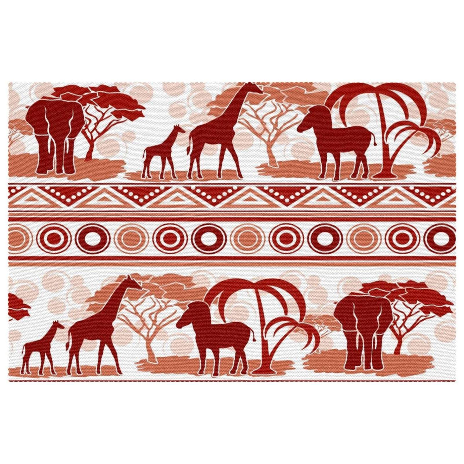 Set de table rouge haut de gamme inspiré de la nature africaine chic