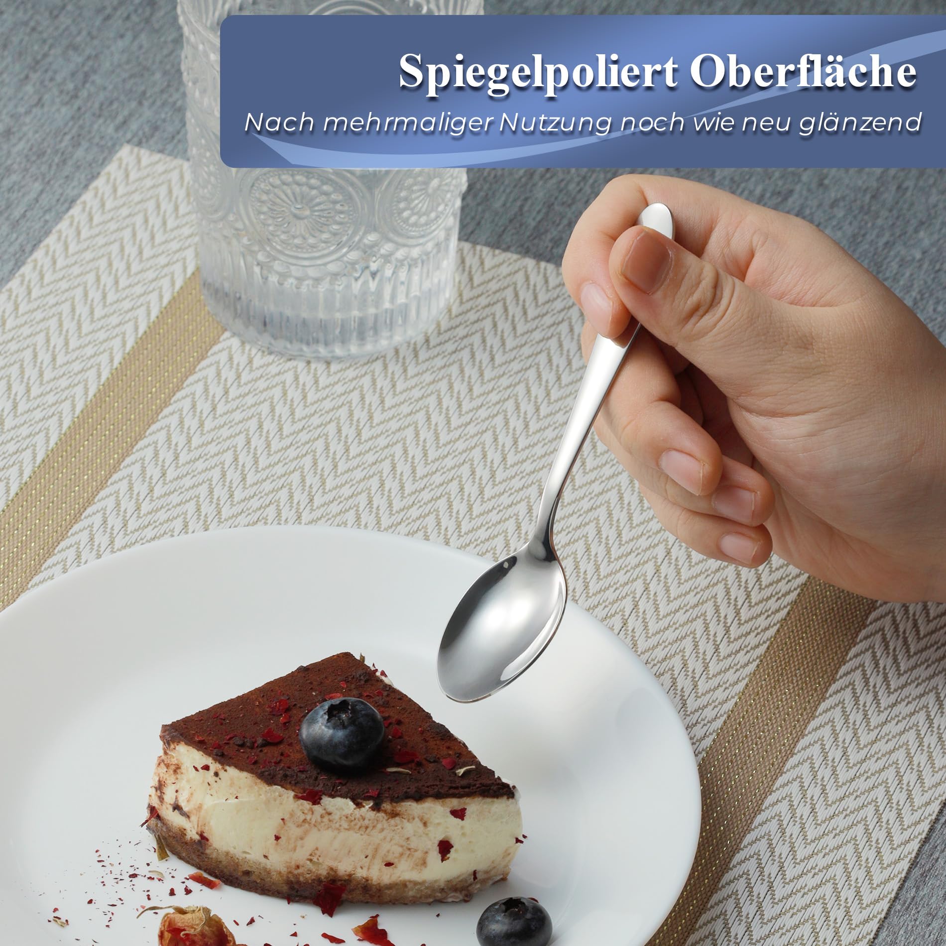 personalisierbarer Kaffeelöffel mit Gravur, 12 Stück Löffelset,13cm