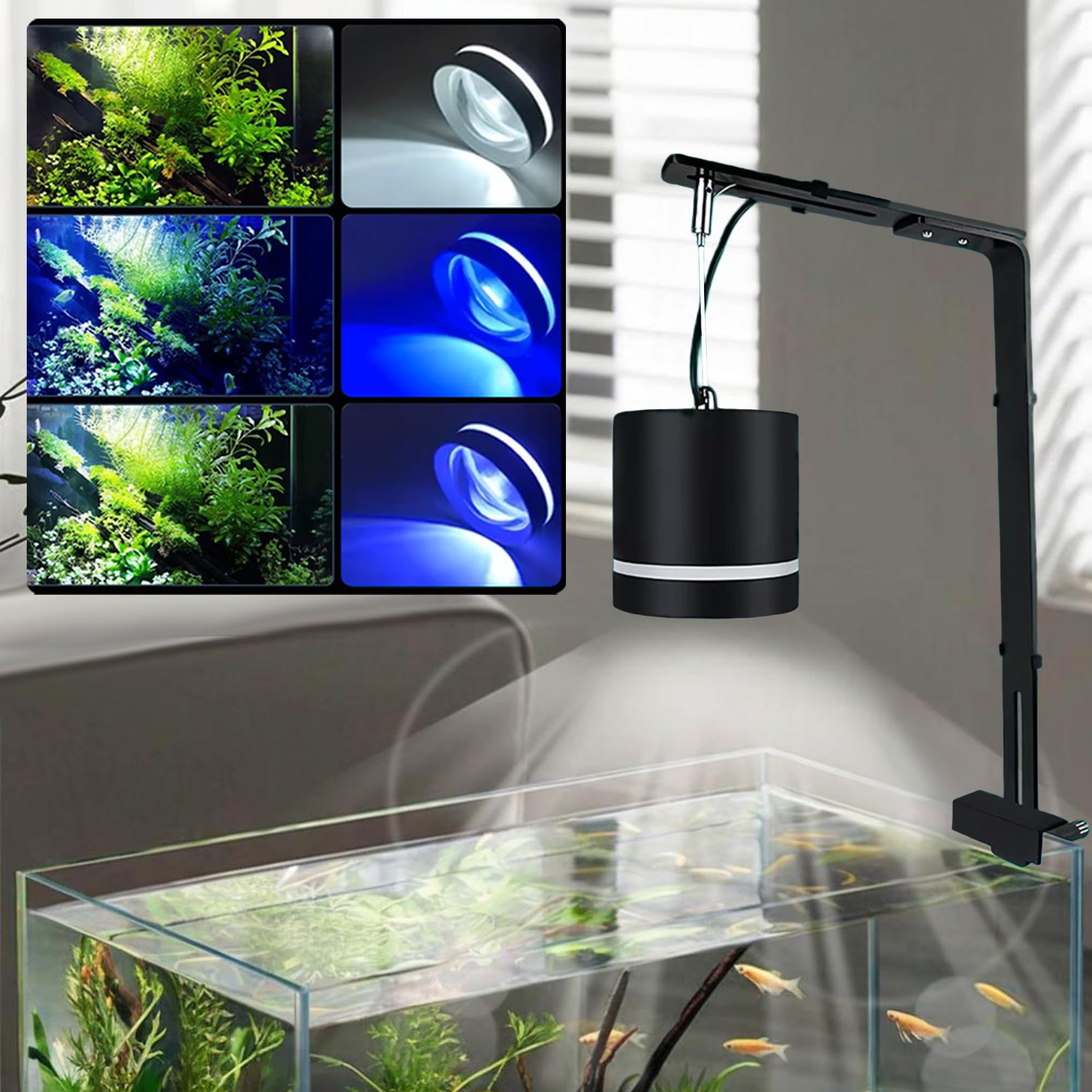 Liyaoli LED Aquarium Light - Adjustable Full Spectrum Clip-On Light