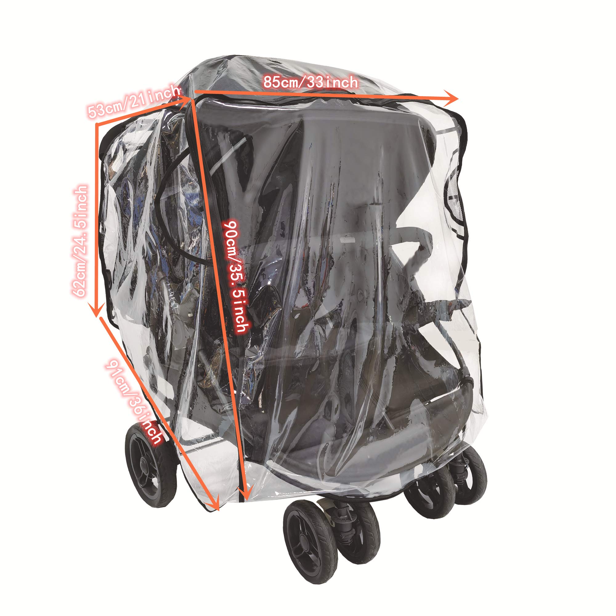 Ezkindheit Parapioggia universale per passeggino doppio / Carrozzina parapolvere antipioggia / accessori per carrozzine