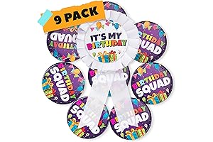 CORRURE 9-Pack Birthday Buttons: Pinning Perfection for Your Special Day