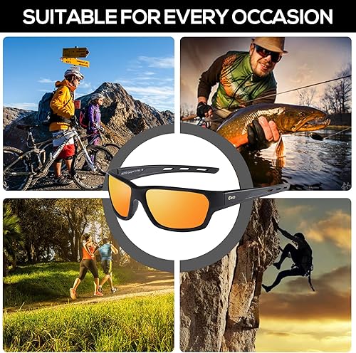 Miniatura 5 de DUCO Gafas de sol polarizadas deportivas para hombre, ligeras, TR90, envolventes, para ciclismo, béisbol, 6201