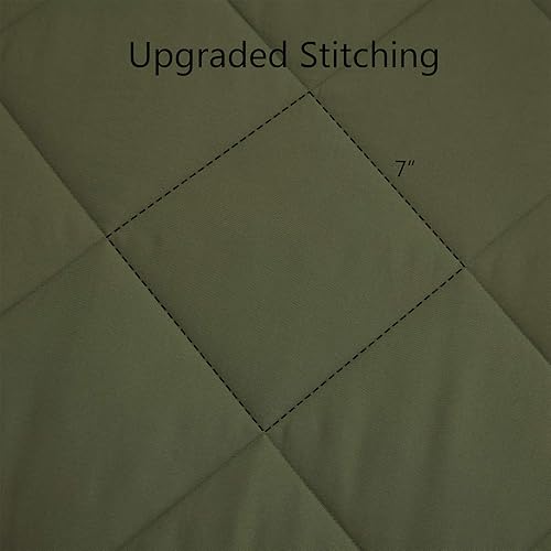 Miniatura 5 de SunStyle Home - Juego de edredón tamaño individual, ligero, verde, patrón de diamantes, 2 piezas (1 edredón, 1 fundas de almohada)