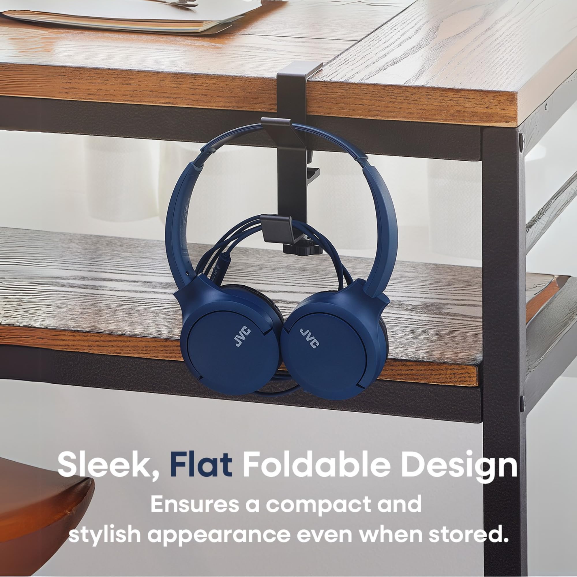 JVC Cuffie over-ear con cavo USB-C con microfono – Comodi padiglioni, chiamate chiare, audio bilanciato – pieghevoli, leggere, anti-groviglio, ideali per lavoro, studio, viaggi