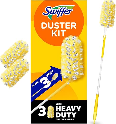 Swiffer 360 Dusters Extendable Handle Starter Kit, 3 Count Duster Refill