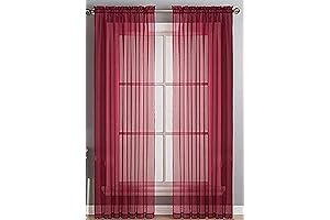 Sapphire Home Burgundy Sheer Curtains: Enhance Your Space with Elegance