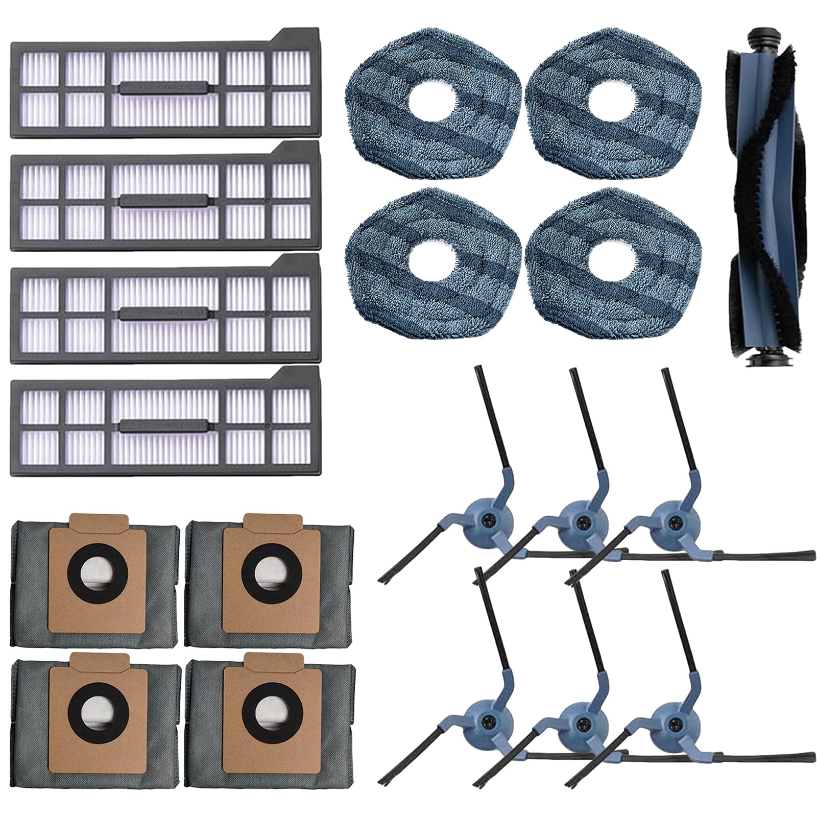 Buxuaaaa Replacement Parts for X10 Accessories Main Brush Side Brushes Mop Cloth Pad Vacuum Bags Filter Main Roller Brush