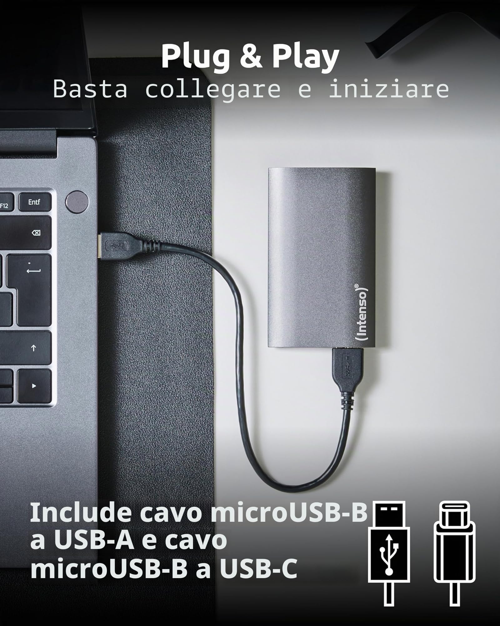 Intenso SSD esterno Premium, 2 TB Portable Solid State Drive, fino a 320 MB/s