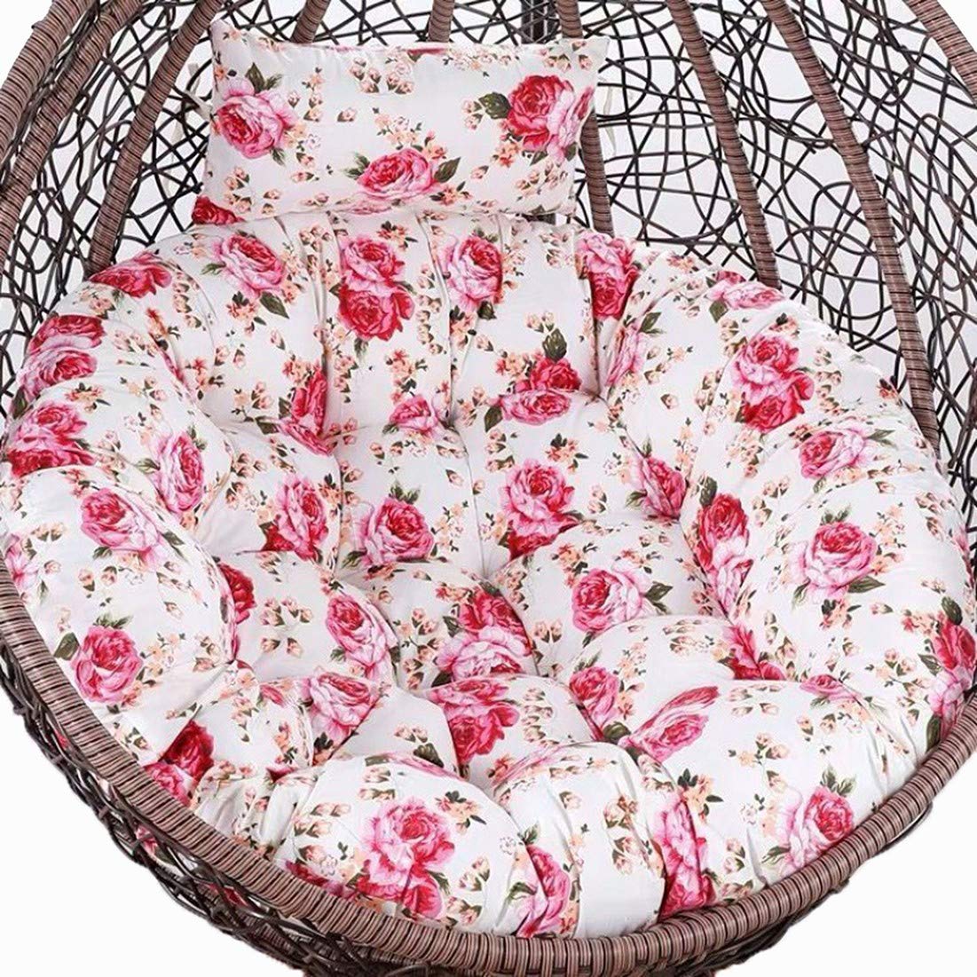 ERTsrhFD Hanging Swing Chair Cushion,Outdoor Hammock with Pillow, Thick Washable Cushions(Floral)