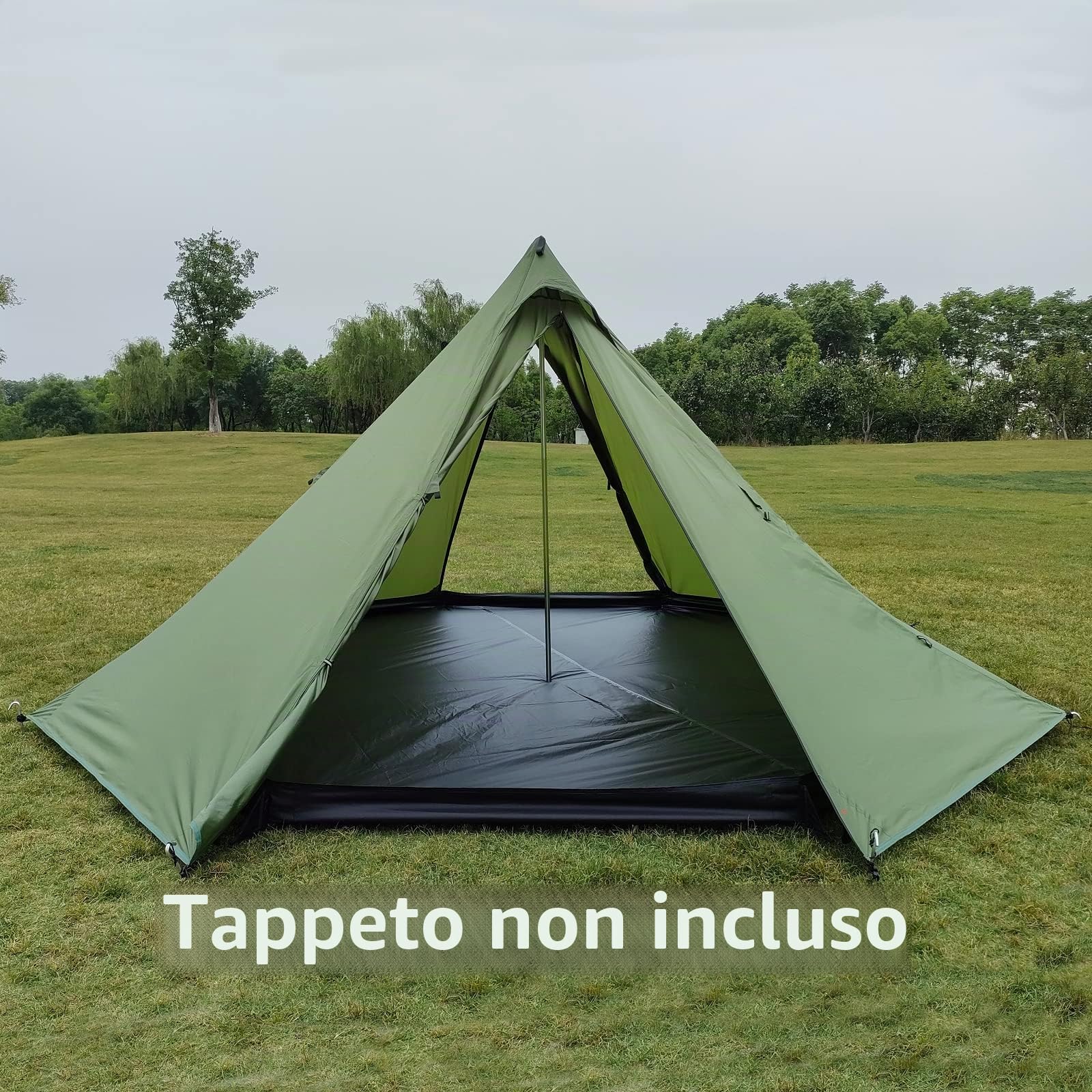 1-4 Person Teepee Tenda Campeggio Escursionismo Rifugio Riscaldato HUT Camino caldo Tipi Facile Impostare