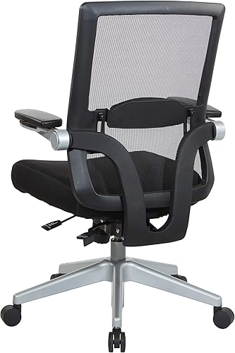 Miniatura 64 de Space Seating 867 Series - Silla de administrador ajustable con respaldo de malla transpirable, soporte lumbar y brazos abatibles acolchados,