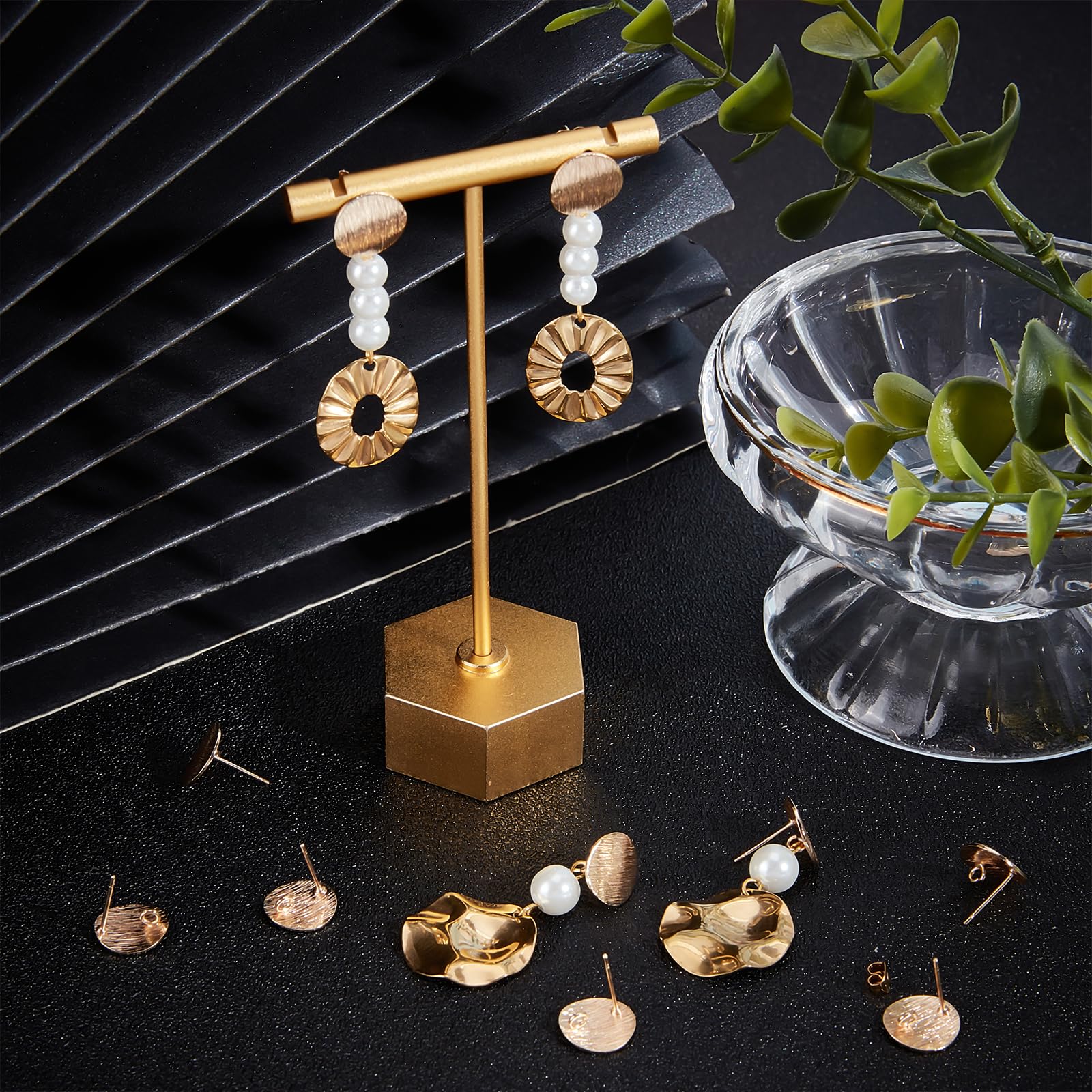 20 Orecchini A Bottone Placcati Oro 18K - Ø12mm, Con Dadi, Per Creazione Gioielli Fai Da Te - Foto 11