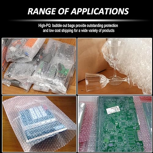 Miniatura 7 de Bolsas de burbujas, transparentes no autosellables, con amortiguación de doble pared, ideales para embalaje, envío, almacenamiento, mudanza (50