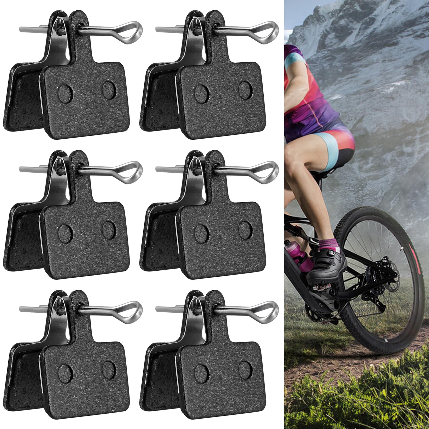 Plaquette Frein Shimano 4 Paires Plaquettes Frein Vélo Semi-Métalliques - Compatibles Shimano Deore MTB Freins Disque Shimano