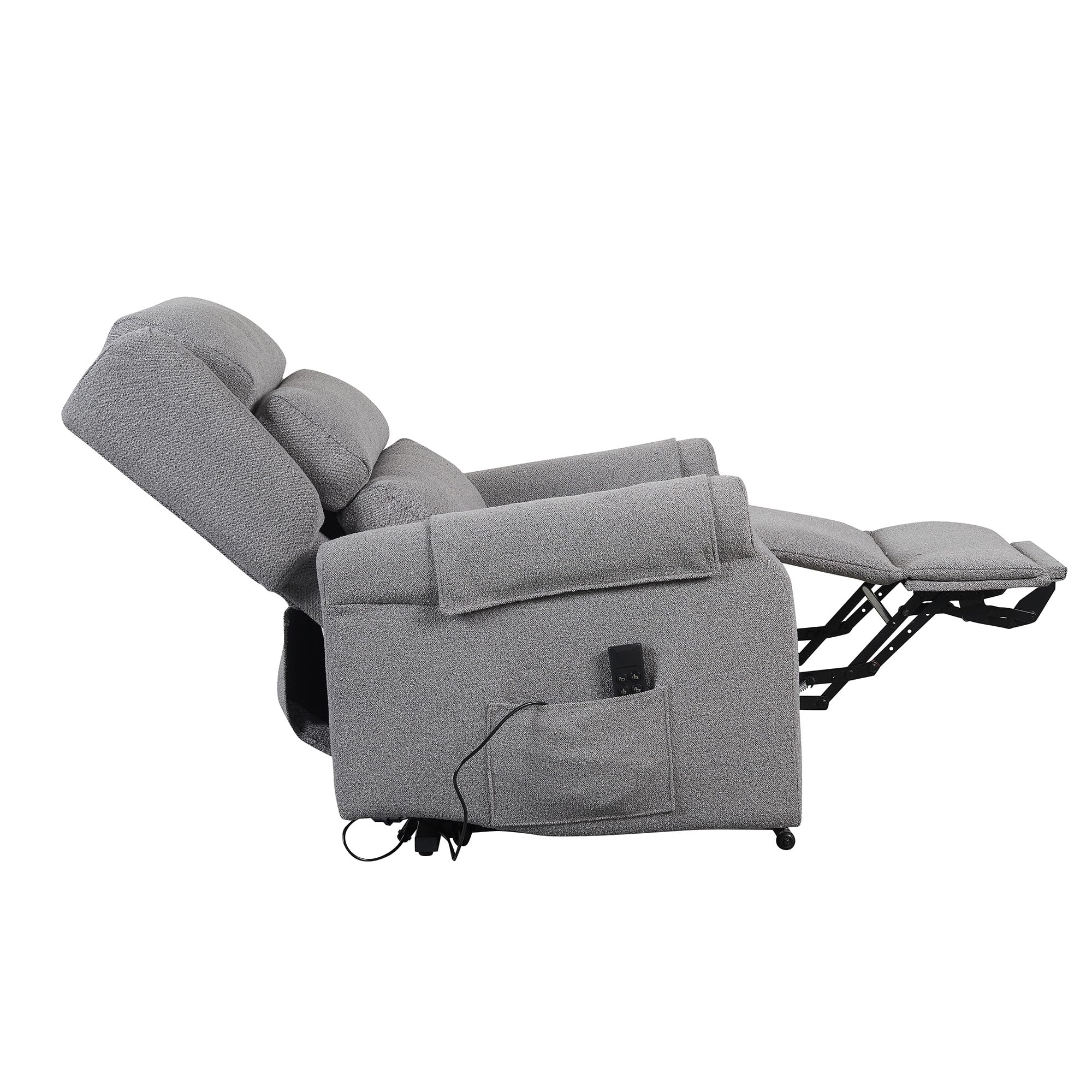 POLTRONE ITALIA Poltrona Relax Elettrica Zero Gravity 2 motori Reclinazione indipendente Estensione pediera Ruote roller per spostamento utente Detraibile 19% alzapersona Grigio