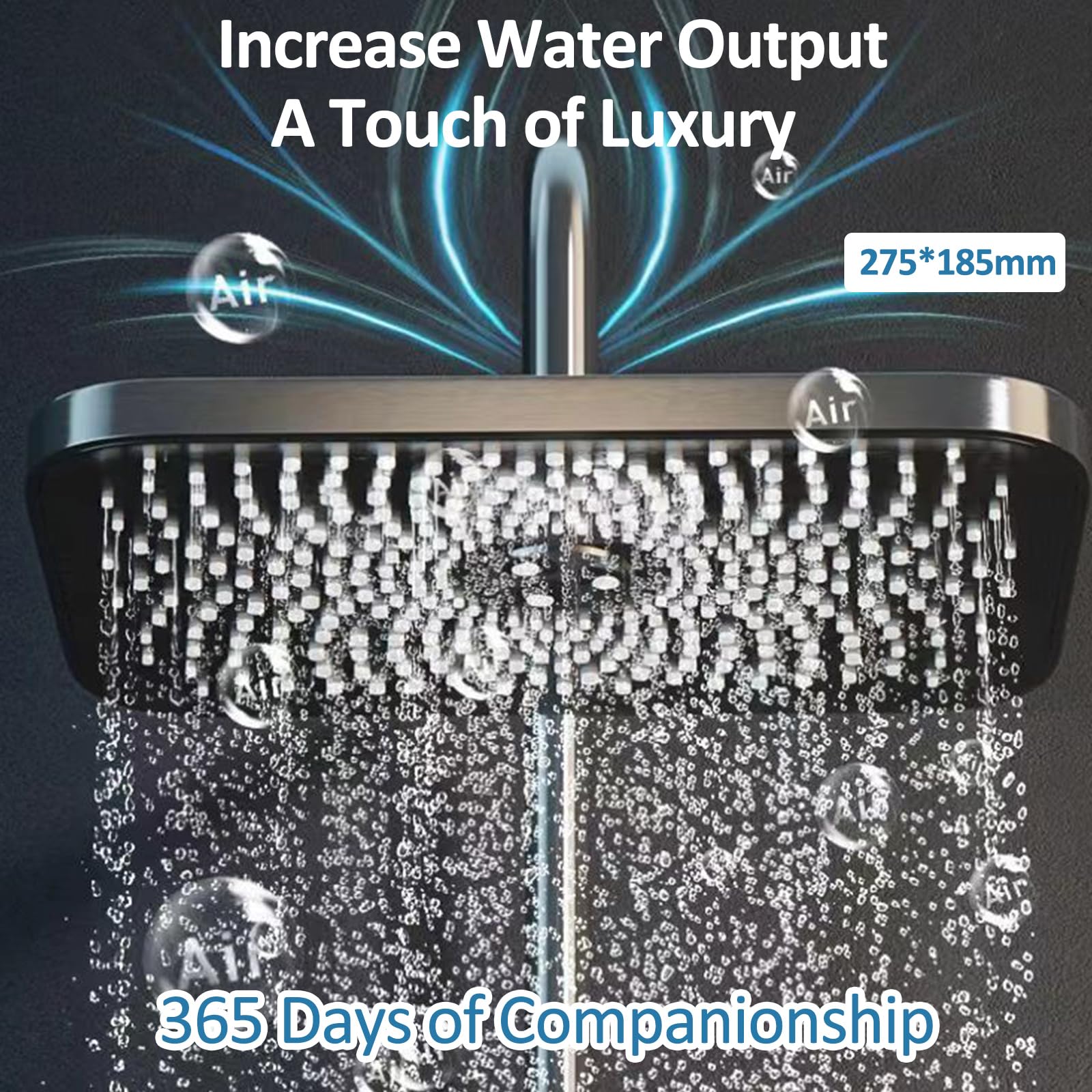 Columna de Ducha con Grifo, 4 Modos Indicación de la temperatura del agua, Columna Ducha con Rociador superior 275 * 185mm, Columna de baño Multifuncional Altura Ajustable