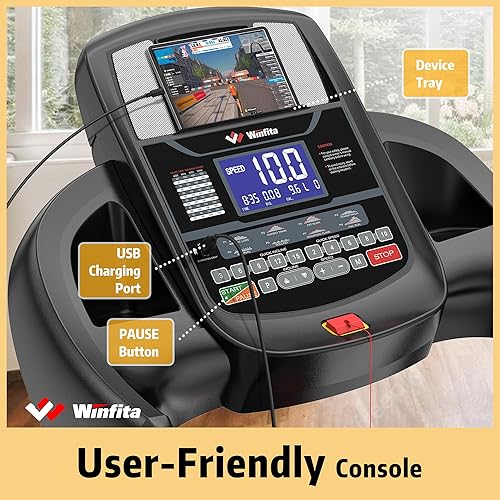 Miniatura 6 de Cinta de correr plegable de 45 HP 15 de inclinación automática de 300 libras de capacidad con pantalla LCD sistema inteligente de absorción de