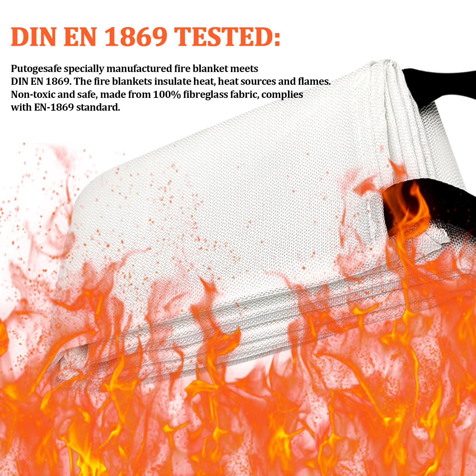 Nizirioo Manta Ignifuga,1.5 * 1.5m Mantas Ignífugas,Manta Apagafuegos,Manta De Fuego De Fibra De Vidrio Para Cocina,Chimenea,Camping,Autocaravanas,Barbacoa