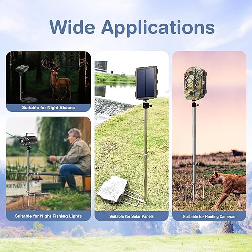 Miniatura 6 de Stedan 1 soporte para cámara de juegos y senderos, soporte grueso plegable de acero inoxidable, conexión de rosca universal ajustable de 360, 14 a