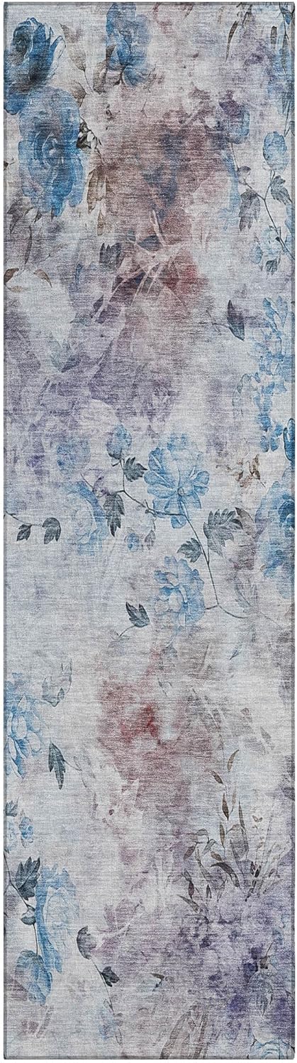 Addison Rugs Chantille ACN724 Blue 2'3" x 7'6" Indoor Outdoor Hallway Runner Rug, Easy Clean, Machine Washable, Non Shedding, Kitchen Area Carpet for Bathroom, Patio, Laundry and Bedroom Rug Blue 2'3" x 7'6" (Runner)