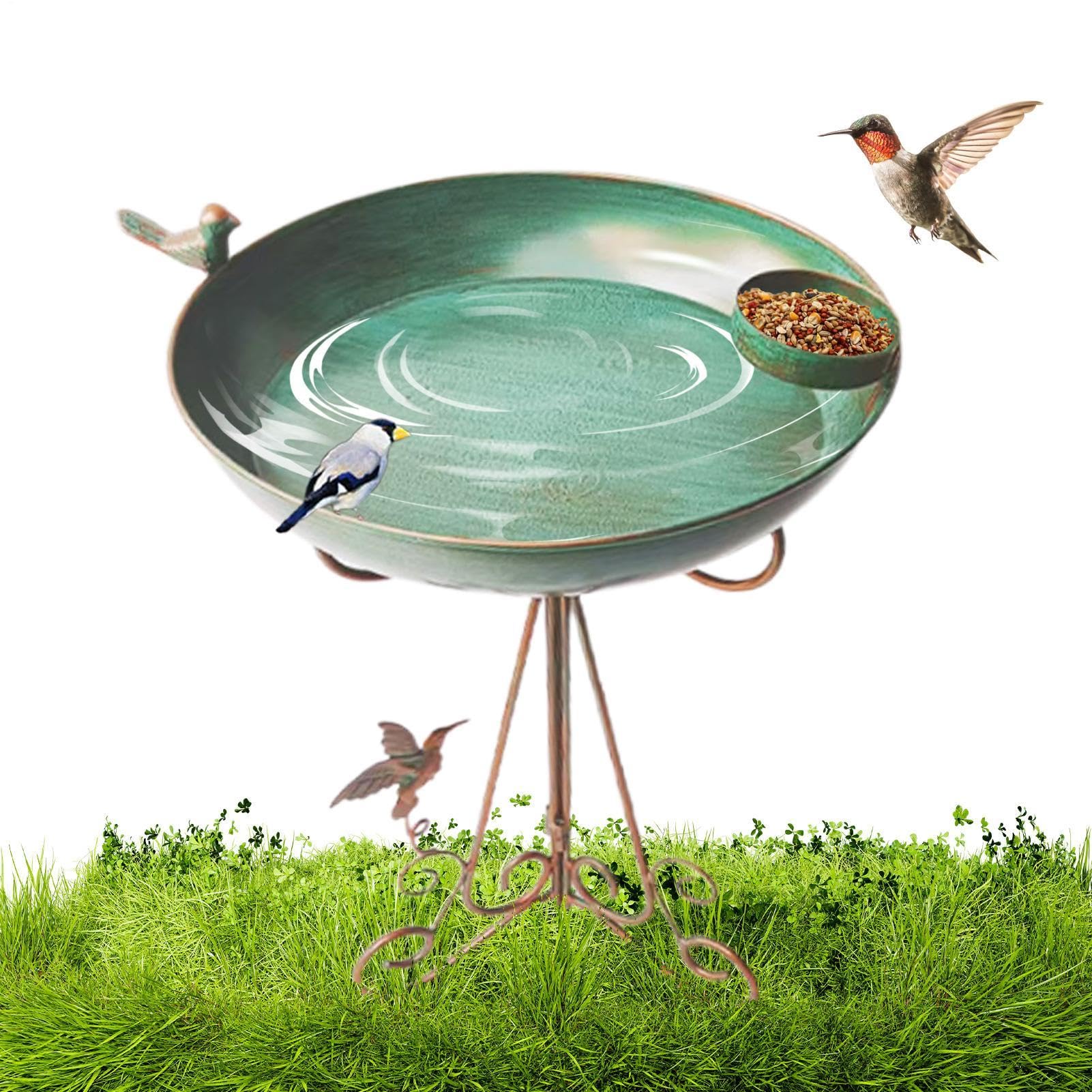 Baignoire pour oiseaux en métal pour extérieur et jardin suspendu