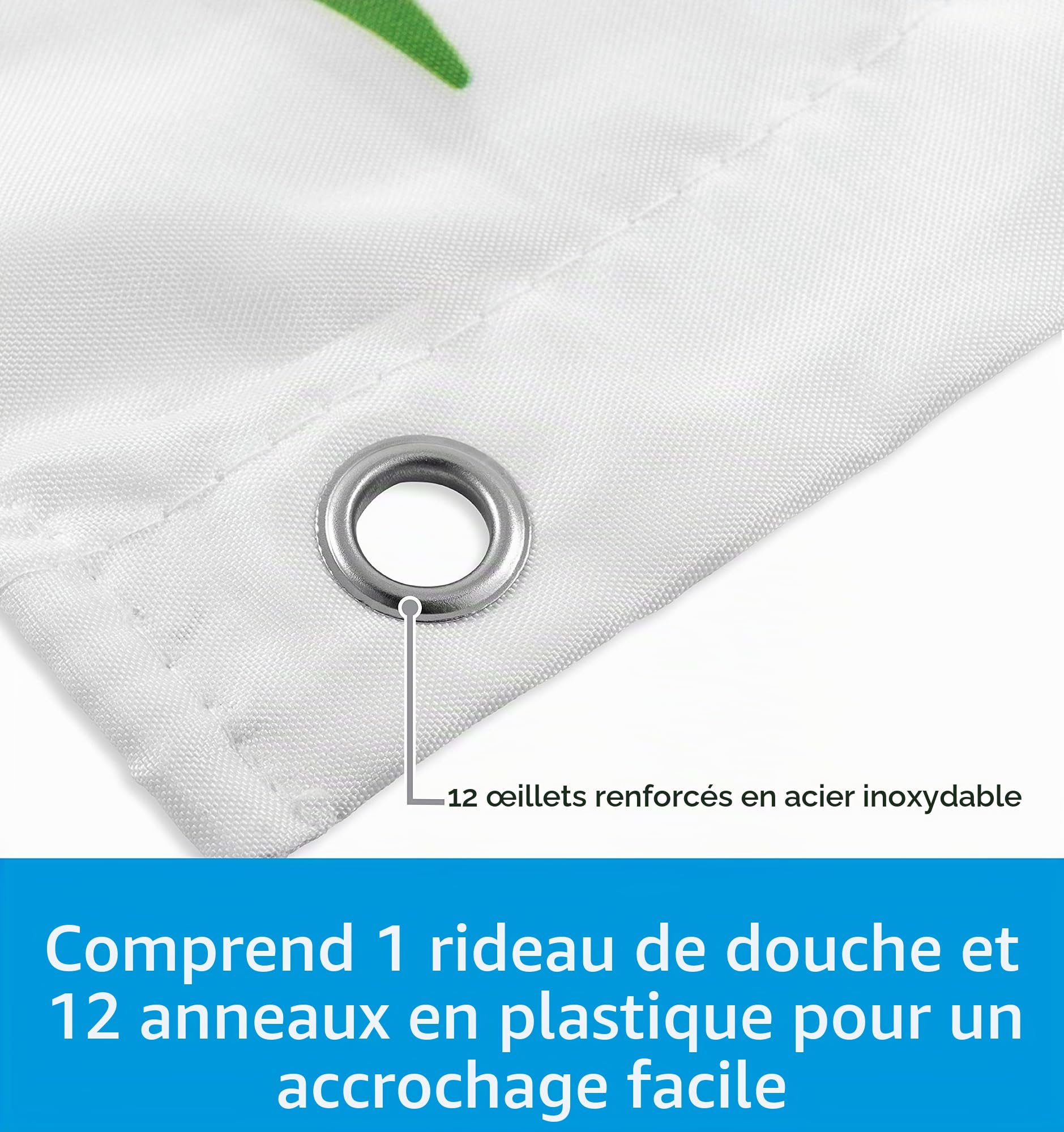 Camco 53245 Life is Better at The Campsite Rideau de Douche pour Camping-Car, Motif Carte – Taille adaptée à la Plupart des douches de Camping-Car – Comprend (12) Anneaux en Plastique