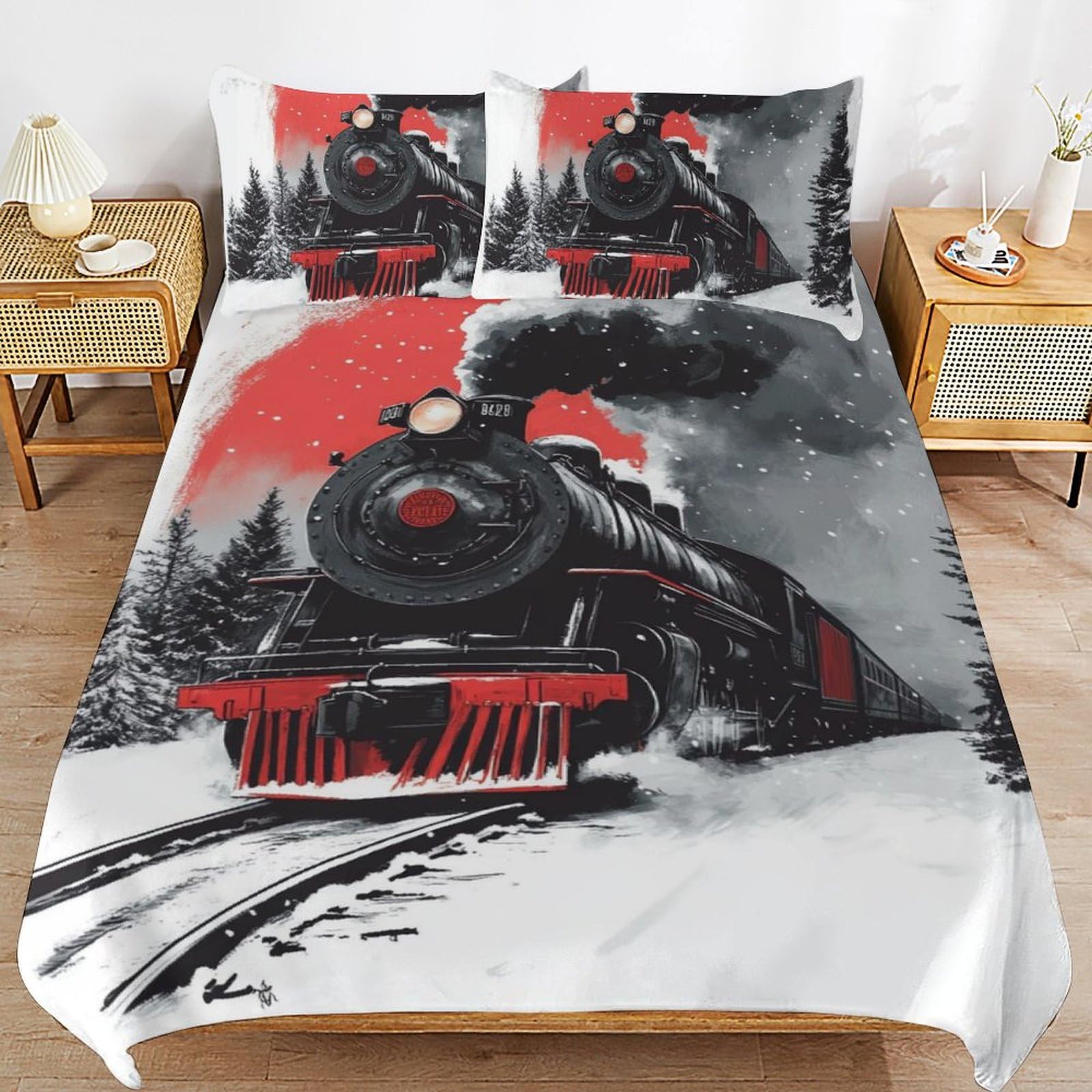 Parure de lit microfibre douce qui ne froisse pas motif animal mignon
