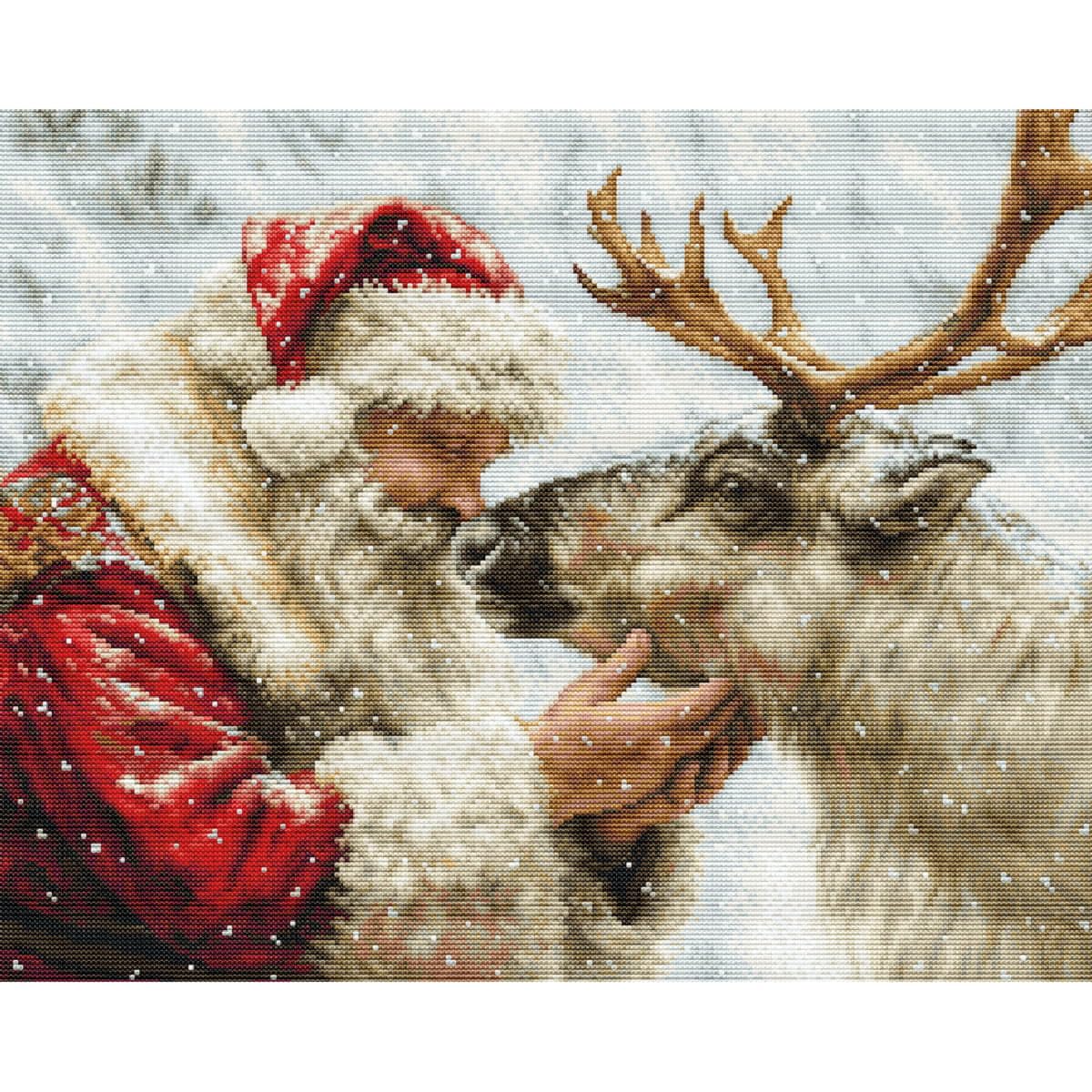Luca-S The Warmth Of Friendship Cross Stitch Kit Gold - B709, Counted Cross Stitch Kit For Adults, Needlecraft And Embroidery Kit