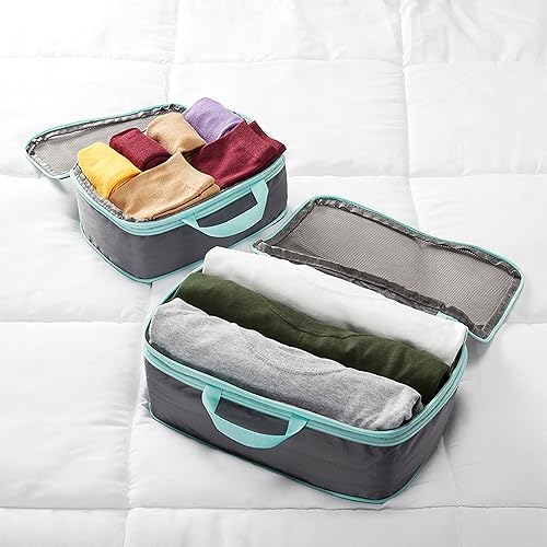 Miniatura 4 de BUILT Compression Cube 2 Piece Set, Expandable Packing Set, Luggage and Travel Organizers, Gray Quiet Shade