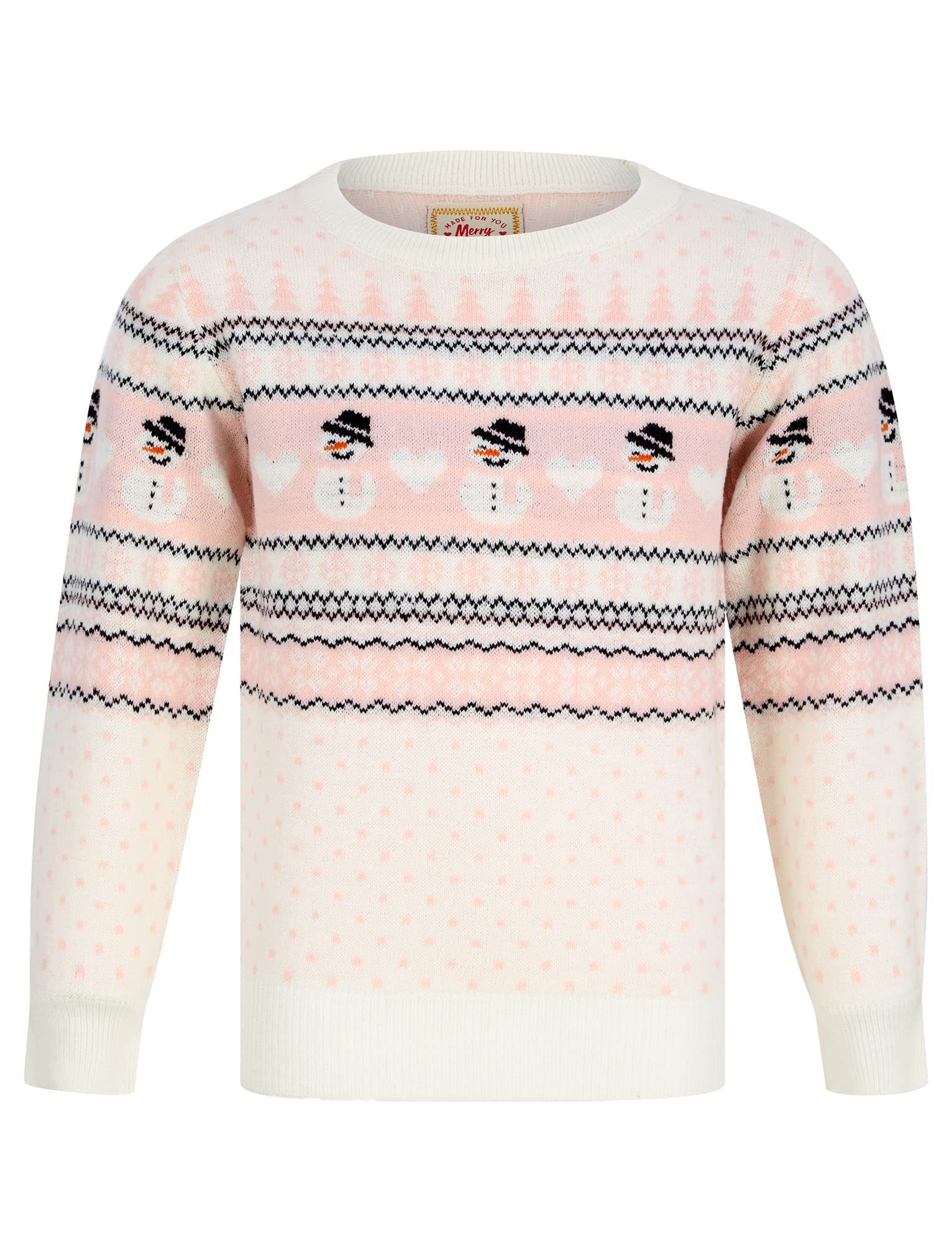 Tokyo Laundry Girl's Snowman Jacquard Nordic Fairisle Novelty Christmas Jumper