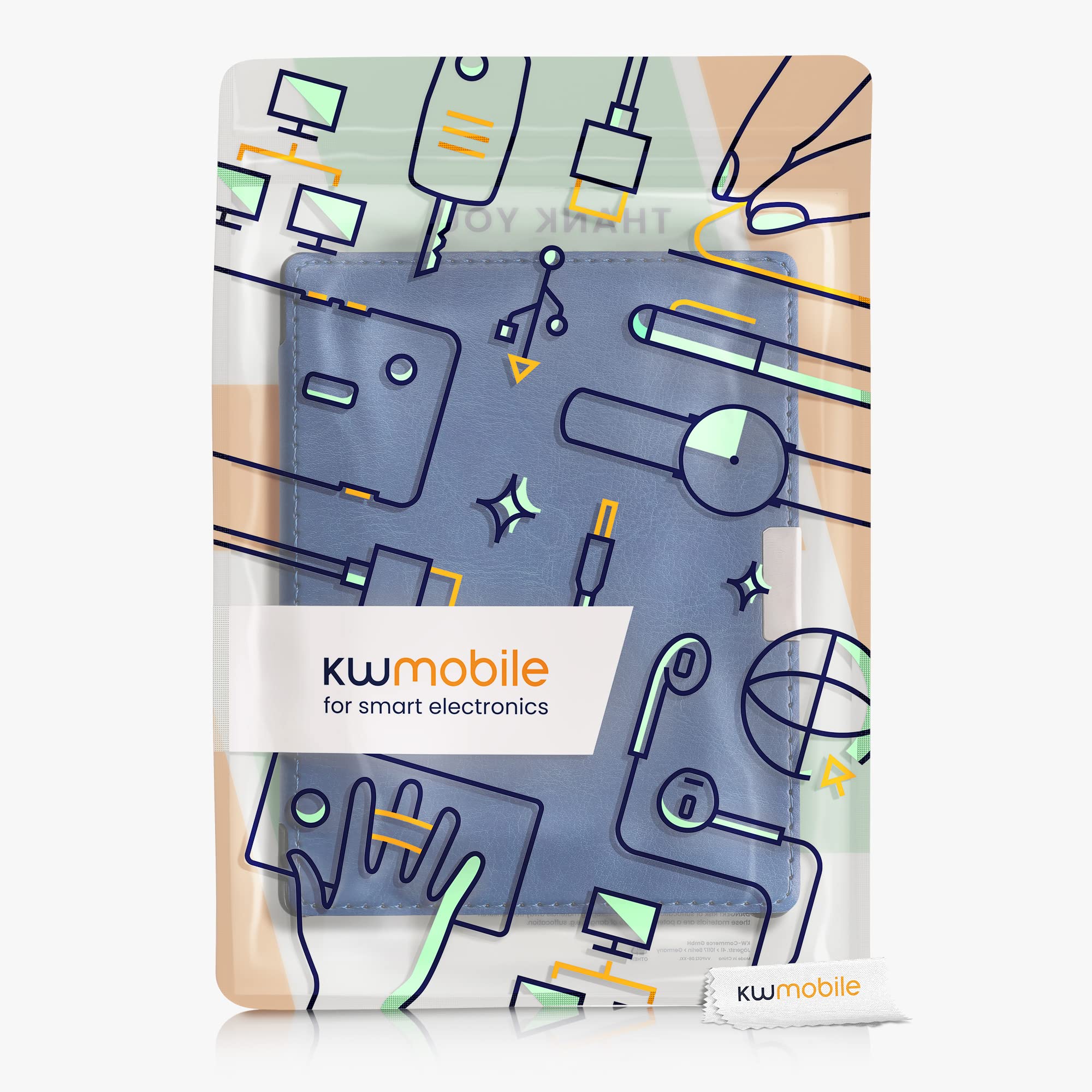 kwmobile Custodia eReader Simil Pelle Compatibile con Kobo Aura Edition 1 Blu