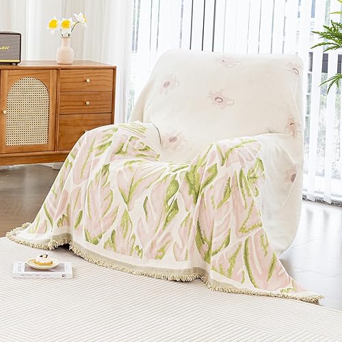 Miniatura 26 de Funda de sofá a rayas, estilo bohemio, funda de sofá para perros, fundas de sofá grandes para sofá biplaza, fundas de sofá de chenilla, lavables