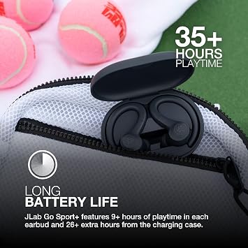 JLab Go Air Sport+ Running Headphones - Bluetooth Earbuds, Graphite