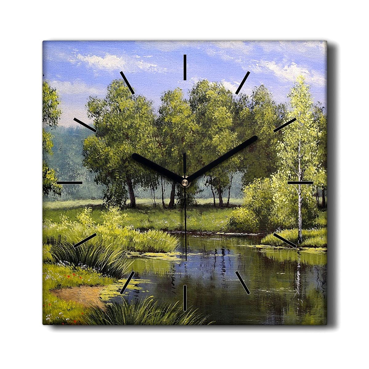 Horloge sur Toile 30x30cm l'eau des Arbres sans tic-tac Coloray Deco