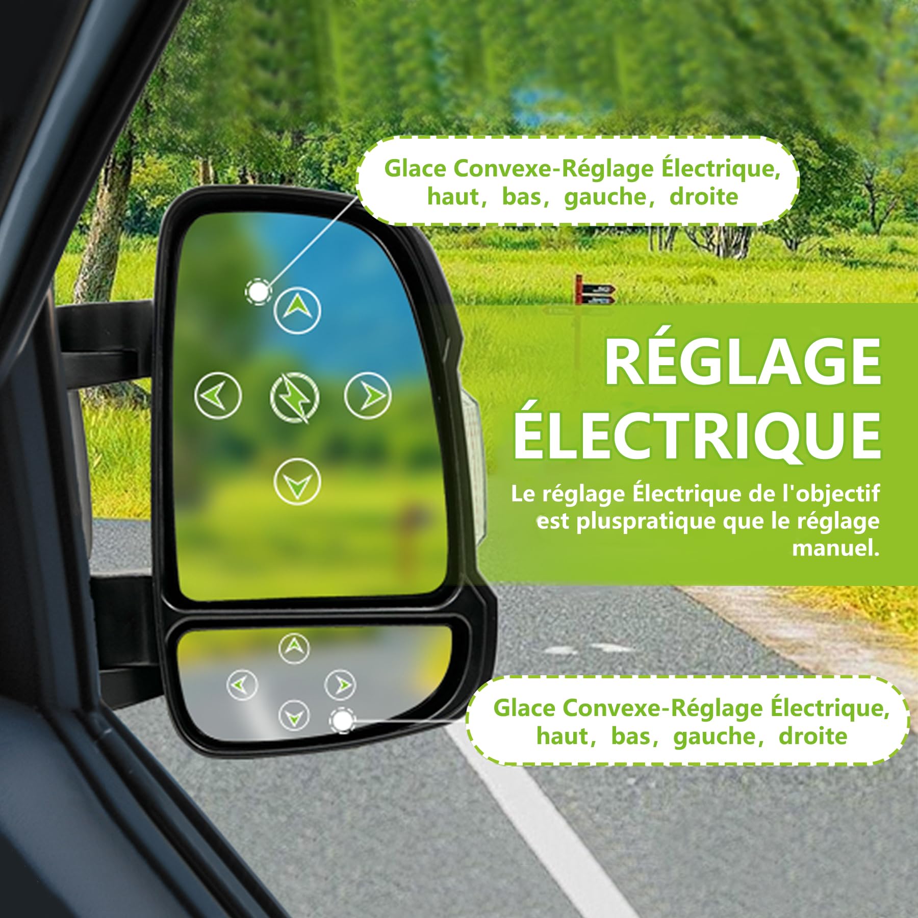 Espejo Retrovisor Derecho Fiat Ducato/Citroen Jumper/Peugeot Boxer 2006- Eléctrico, Brazo Corto, Con Intermitente 5W