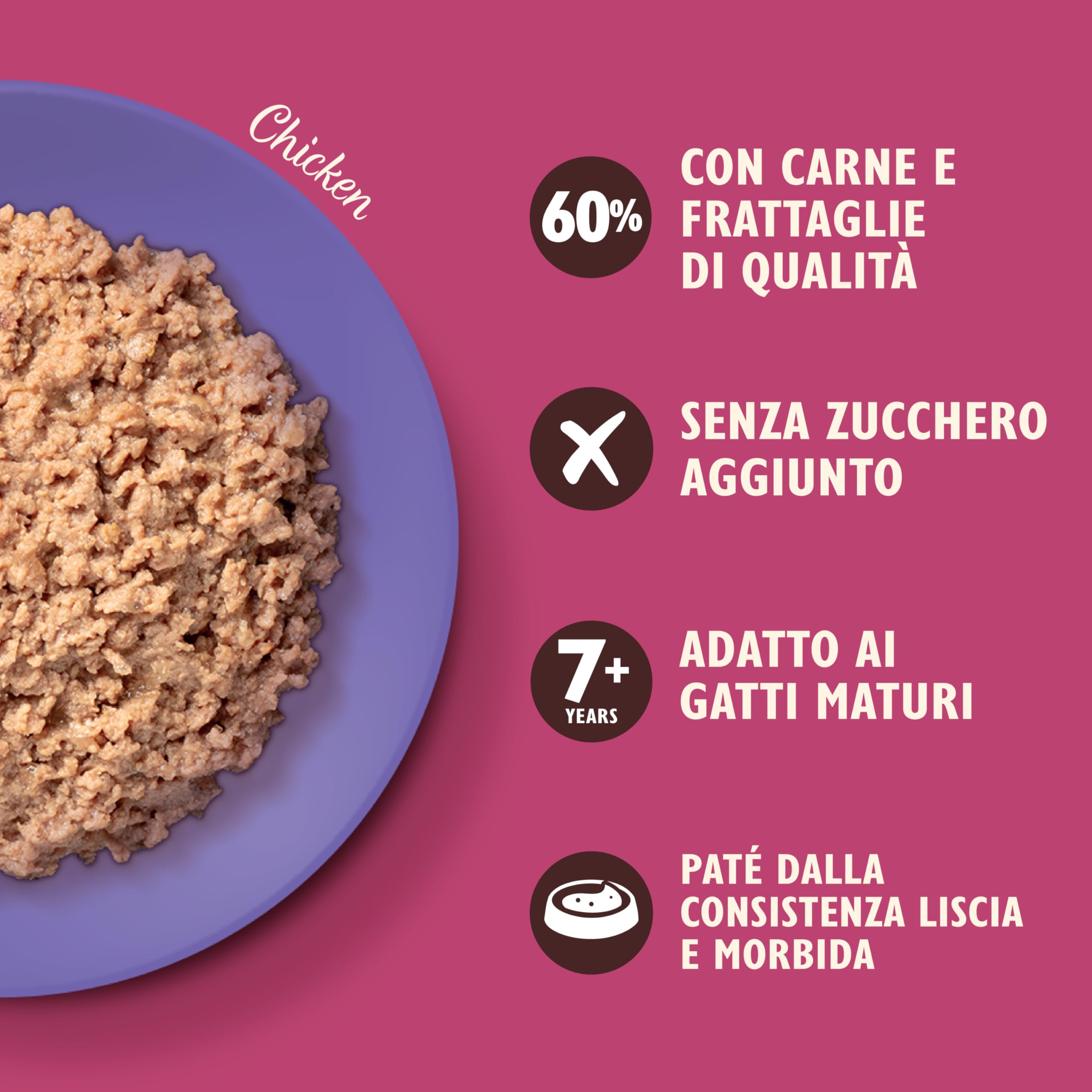Lily's Kitchen Paté Morbido con Pollo per Gatti Senior – Cibo Umido Naturale, Senza Cereali, Ricco di Carne (19 x 85 g)