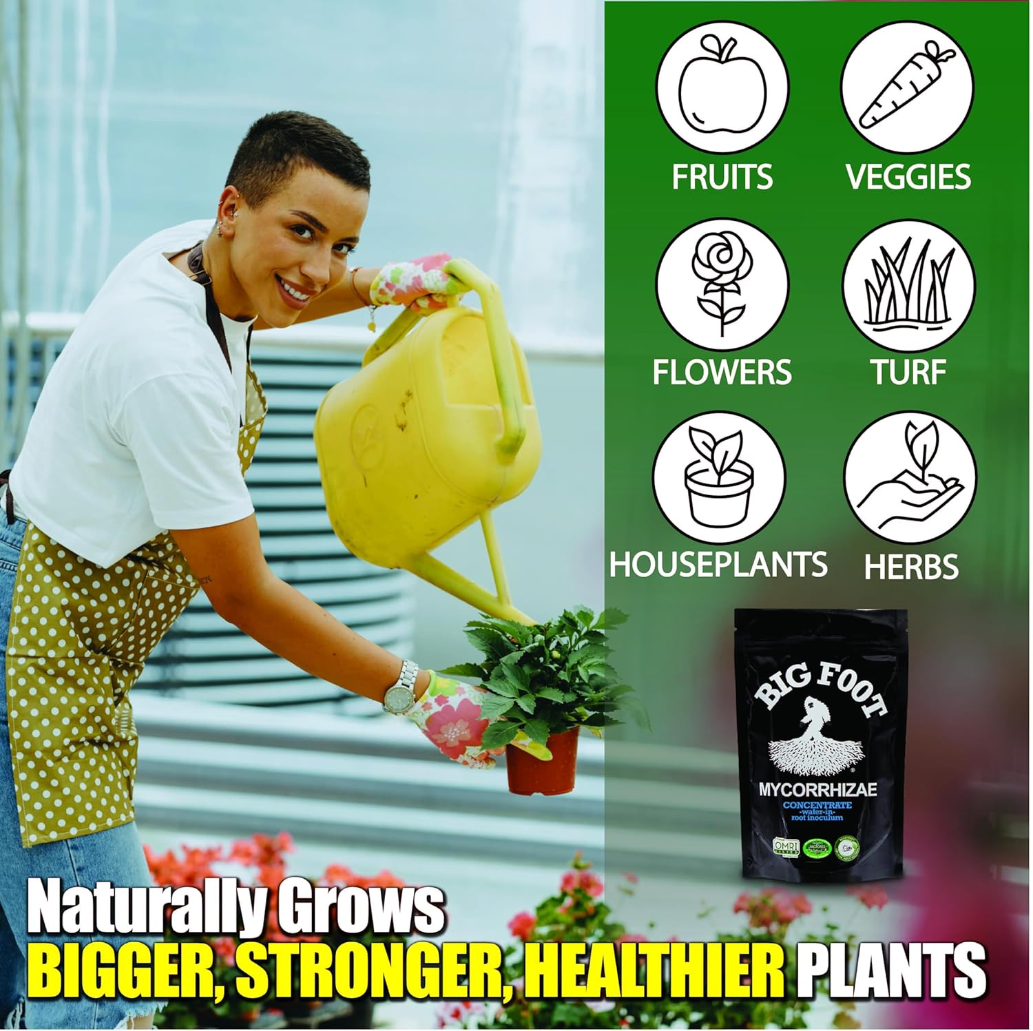 Big Foot Mycorrhizae for Plants, Potted Plants and Gardens - Concentrate Fully Dissolves in Water, Year Round Organic Fertilizer for Root Growth and Healthy Soil - 4 Ounces - Image 2