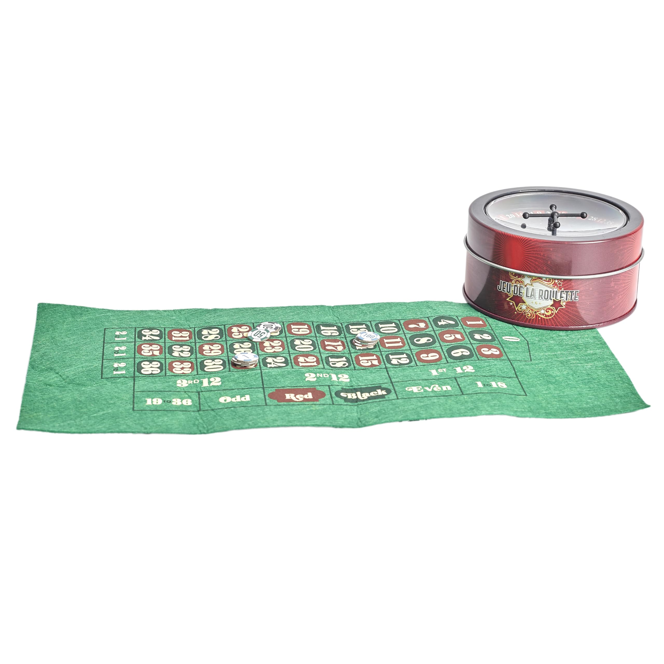 MISTER GADGET - MG3489 Juego de Ruleta Casino, Colores Negro, Rojo y Verde, Recrea el Ambiente de Casino en Casa, Risas y Diversión Aseguradas con Amigos y Familia, Apuesta y Deja que la Suerte Decida