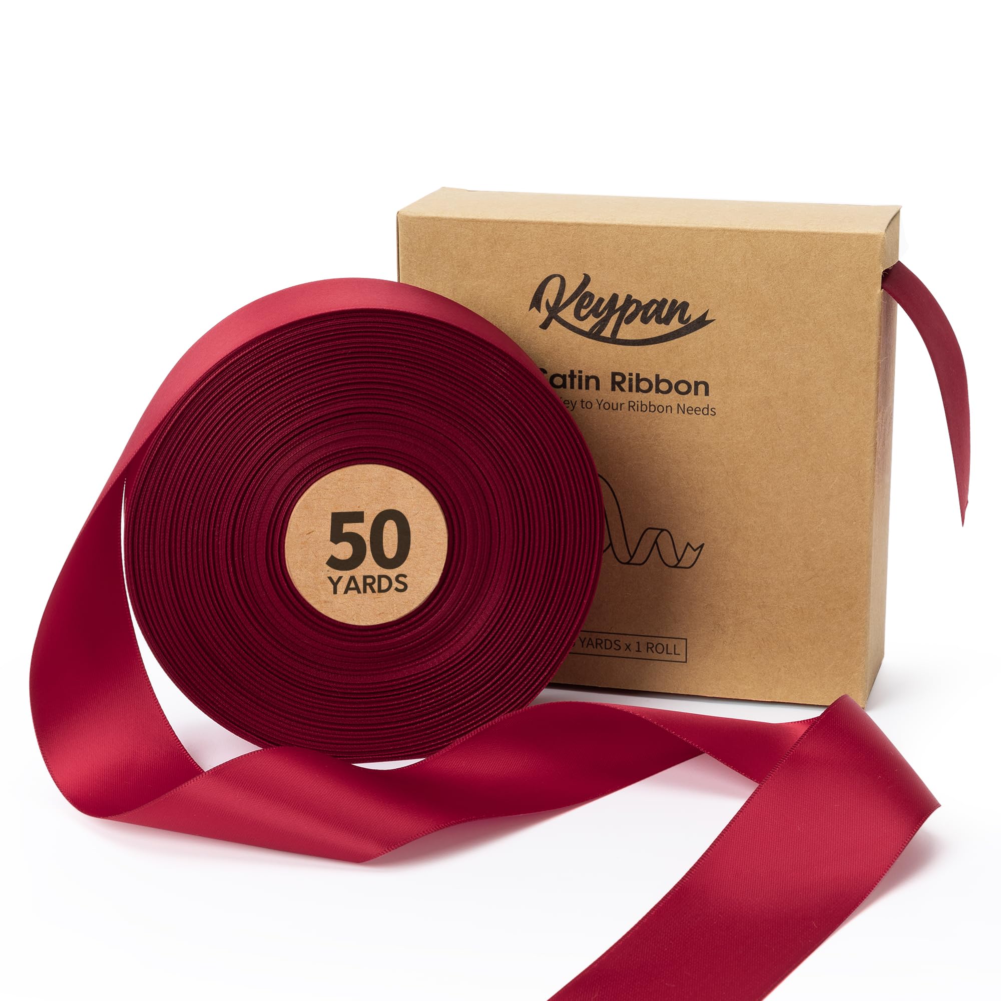 Keypan Burgundy Satin Ribbon, 38mm x 45.7m