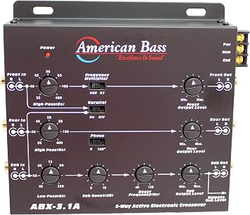 American Bass Black 3 Way Electronic Crossover w/Remote Bass Knob ABX 3.1A