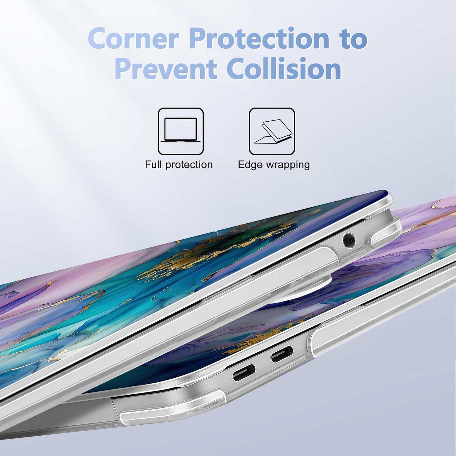 for MacBook Air 13 inch Case 2022 2021 2020 2019 2018 Release A2337 M1 A2179 A1932 Touch ID, Plastic Hard Shell Cover&Keyboard Cover for MacBook Air 13.3 inch Case, Fluid Art Flowers