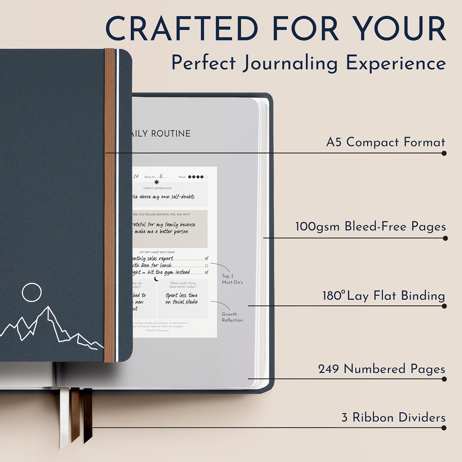 RYVE Gratitude Journal for Men – 6-Month Guided Mindfulness Journal with Prompts, Daily Writing & Reflection, Mindfulness Gifts for Men - Image 4