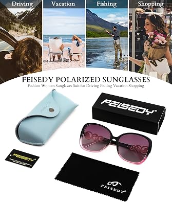 FEISEDY Sunglasses Womens Trendy, Polarized UV400 Protection Lens