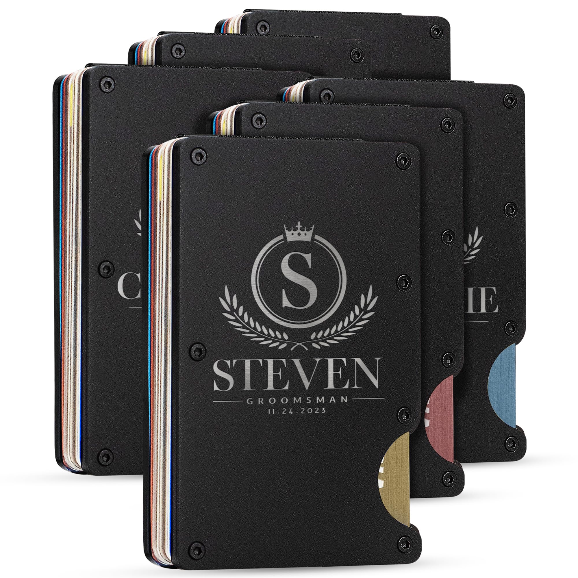 Amazing Items Set of 6, Groomsmen Gifts, Personalized Groomsmen Proposal Gifts, Groomsman Gift for Wedding, Custom Groomsmen Gifts Wallet Set,