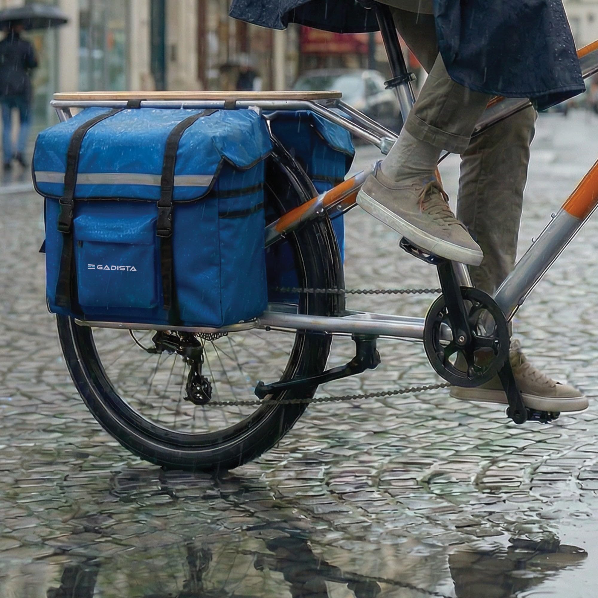 GADISTA Sacoche Vélo Cargo Longtail Porte-Bagage 35 L Imperméable | Grande capacité pour courses, livraison et transport quotidien, fixation arrière pour vélos cargo et longtail