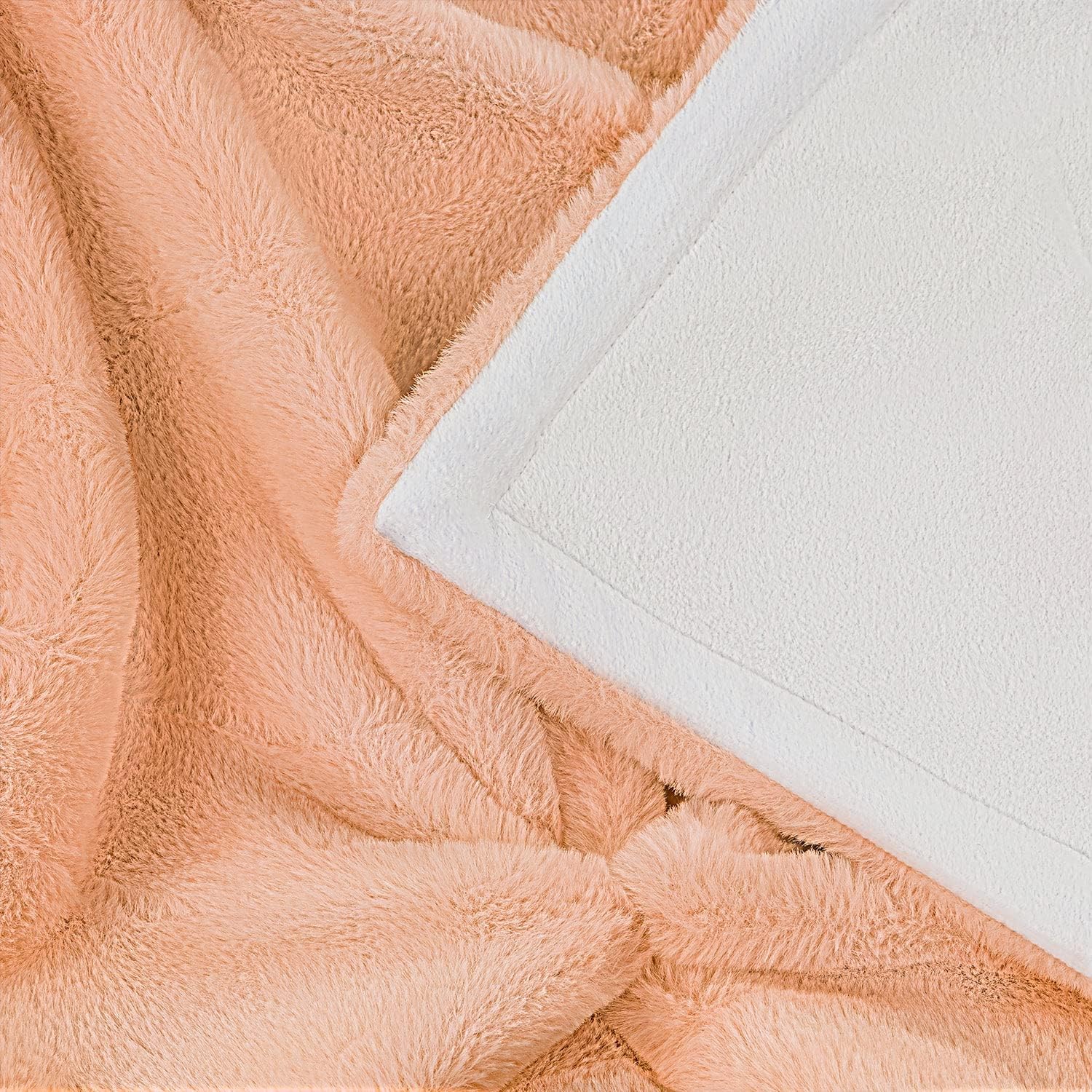 Tafts Pintuck Throw Blankets - Soft, Ultra Comfy and Fuzzy - Plush Fluffy Fleece Blankets and Throws for Couch, Bed & Living Room - Fall, Winter or Spring - Blankets Throw Size - Pale Blush