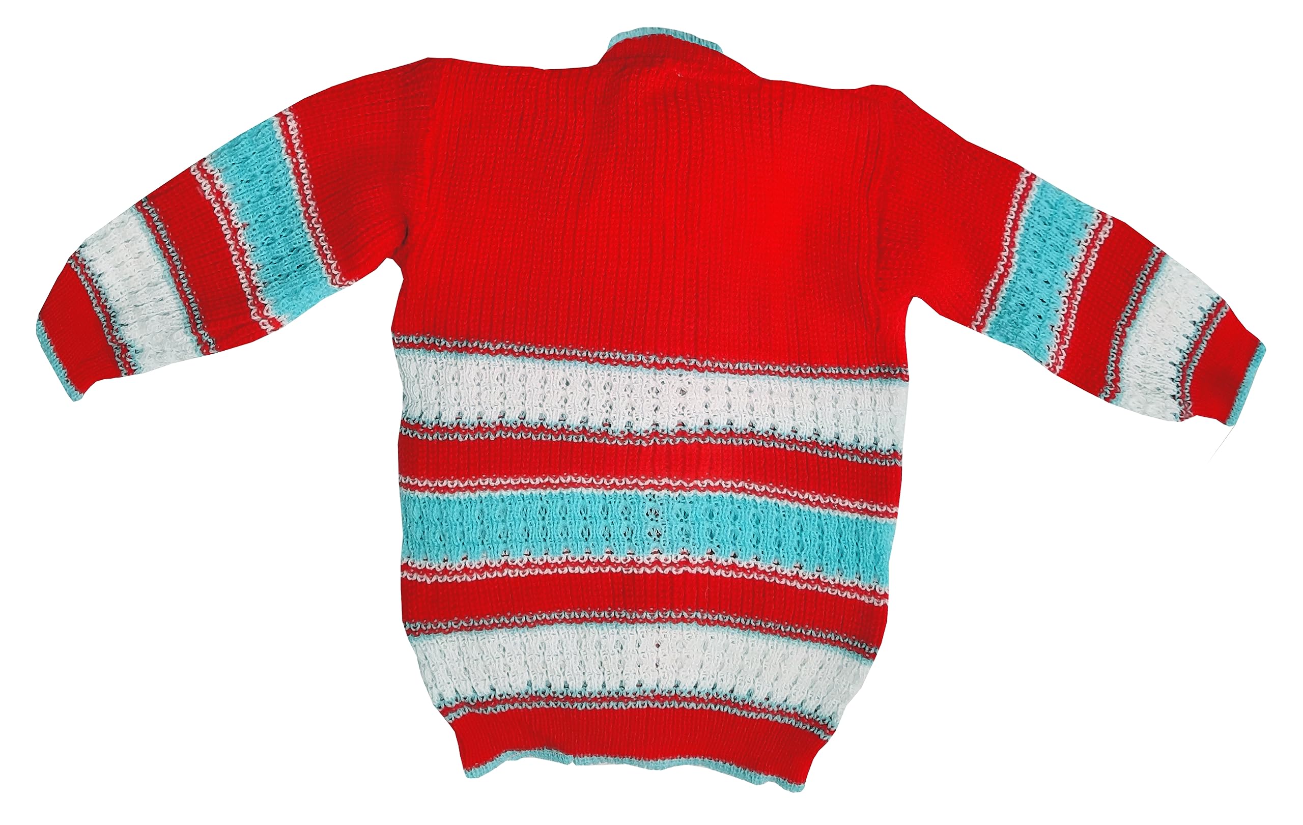 little PANDA Baby Sweater for Baby Boys & Baby Girls Woollen Full Sleeves, V Neck Sweater Top, Bottom, Cap & Booties Set (6-12 Months, Red) - Image 5 thumbnail