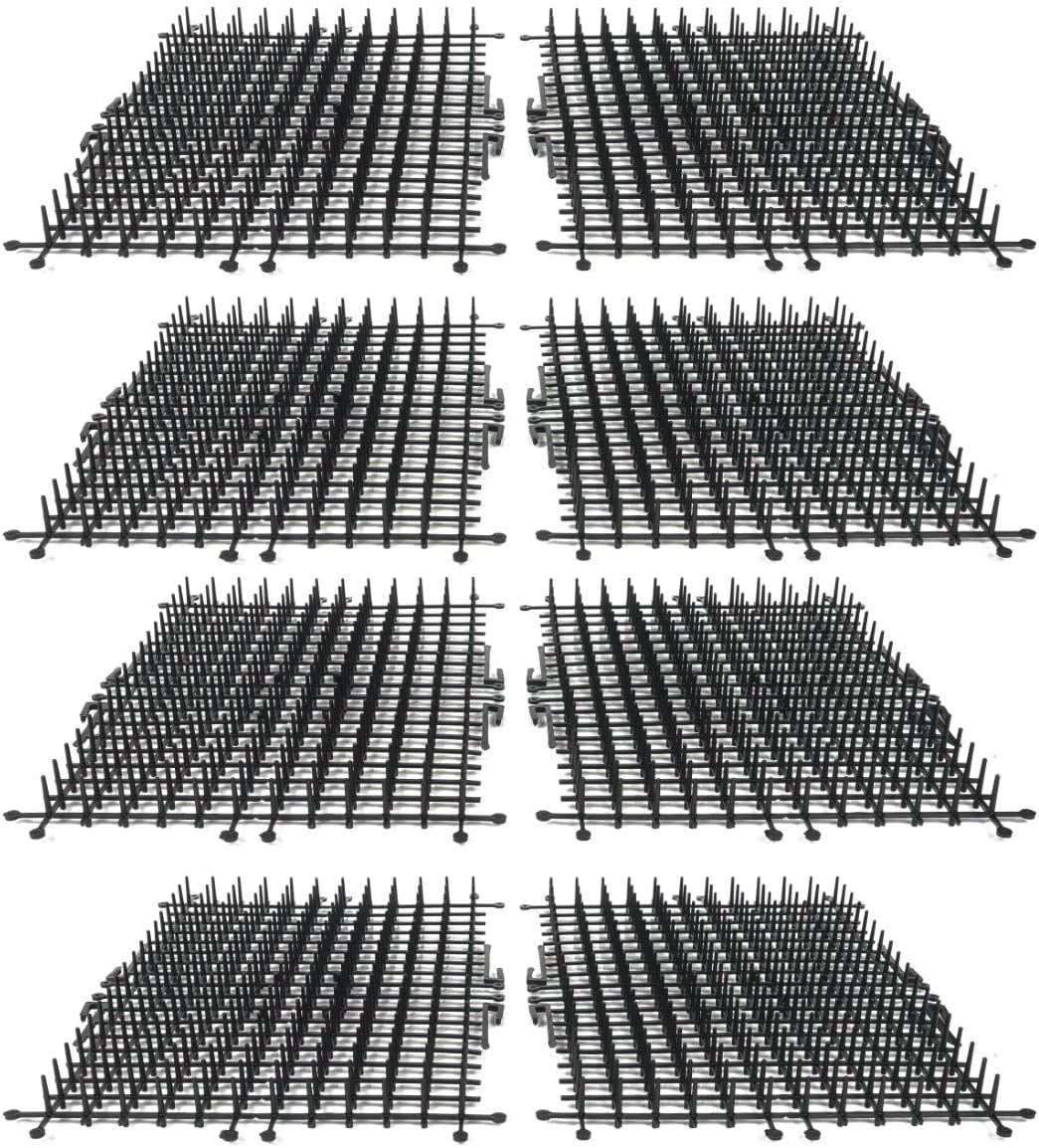 Cat Repellent Outdoor Scat Mat: Pet Deterrent Mats for Cats, Dogs, Pests - Indoor / Outdoor Repellent Training Spike Strip Devices - Keep Away Pest Plastic Strips with Spikes - 13 x 9 Inches, 8 Pack